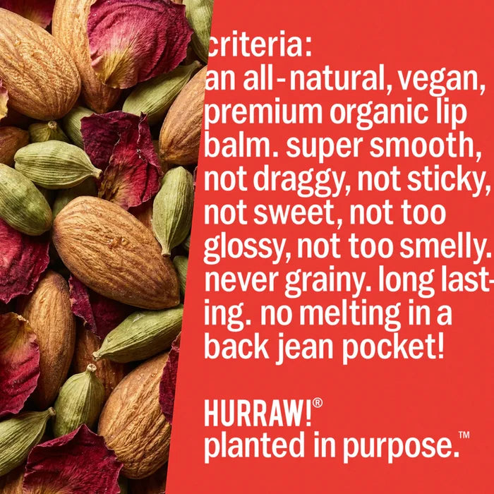 Hurraw! | Vata Lip Balm – Almond Cardamom Rose