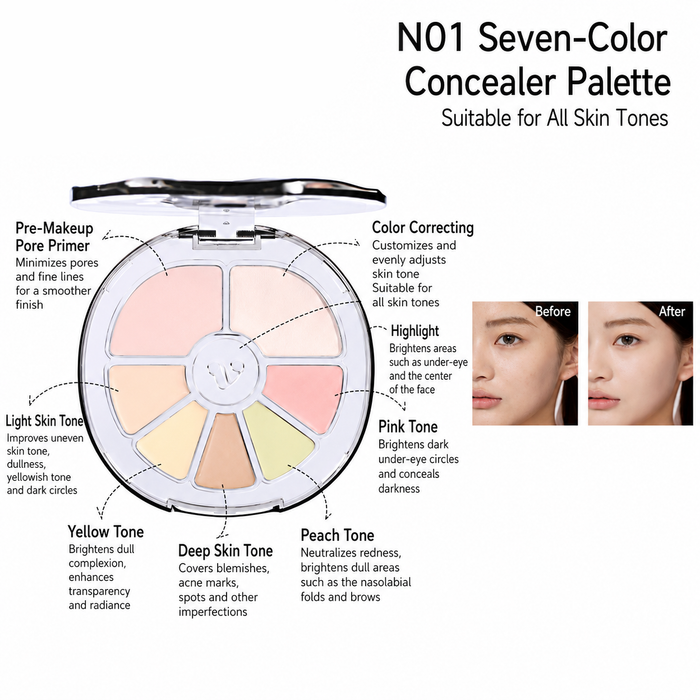 Veecci Silk Slippery Heart Seven Color concealer N