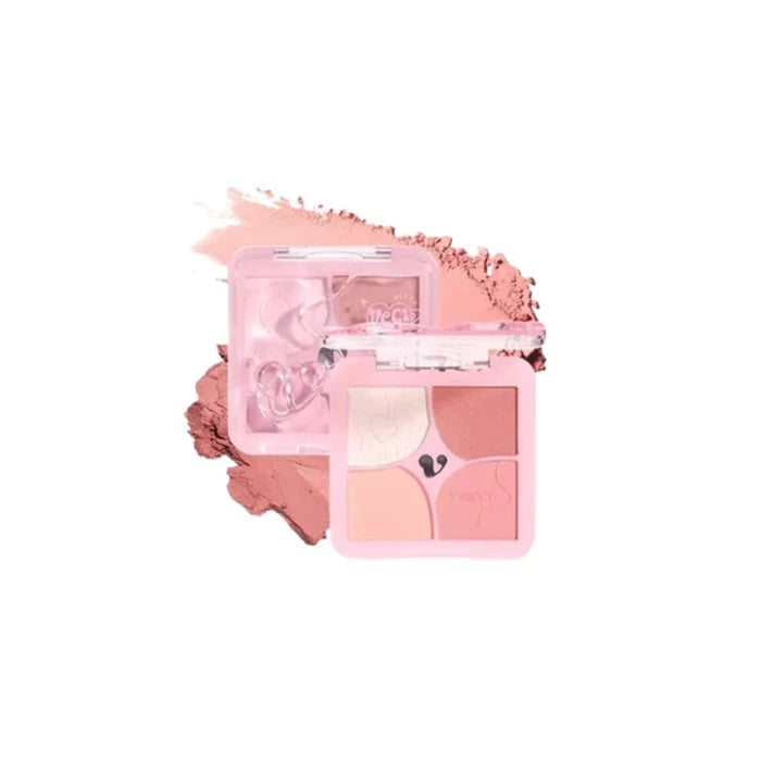 Veecci unique cheek color blooms four color powder blusher D01 peach
