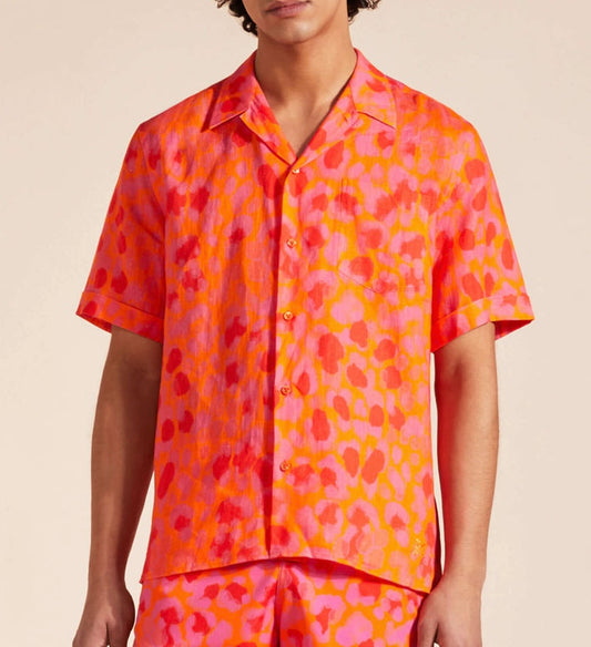 Vilebrequin Bowling Linen Shirt Leopard