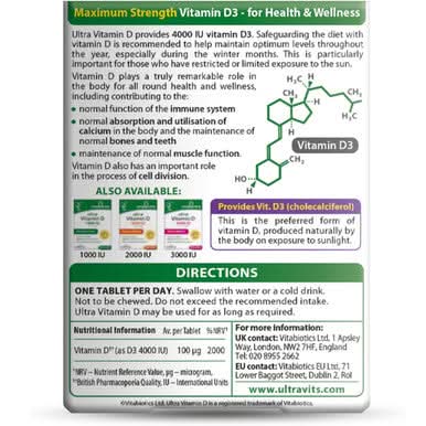 Vitabiotics Ultra Vitamin D 4000IU 96 Tablets
