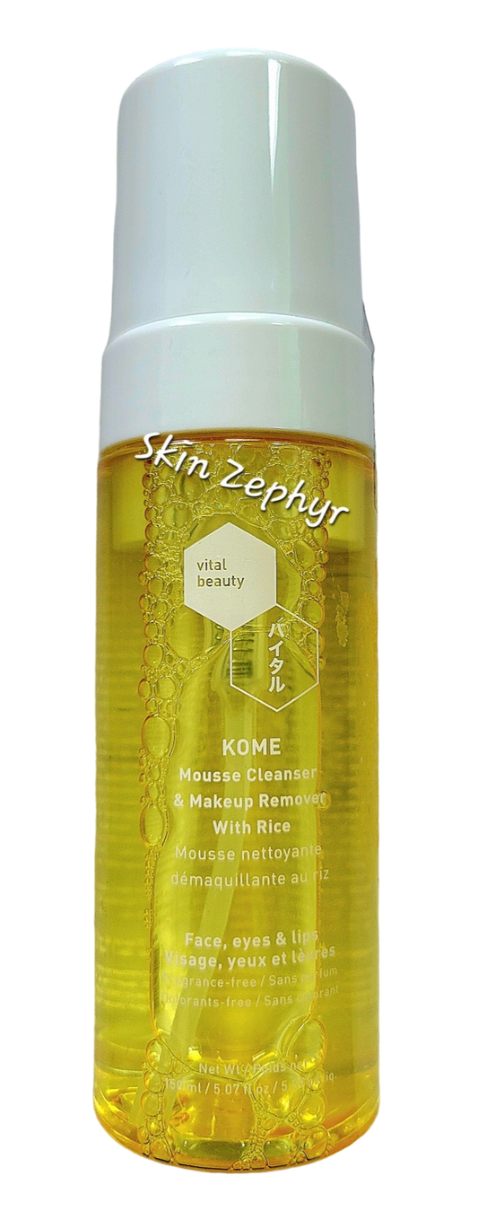 Vital Beauty Kome Mousse Cleanser and Makeup Remover with Rice