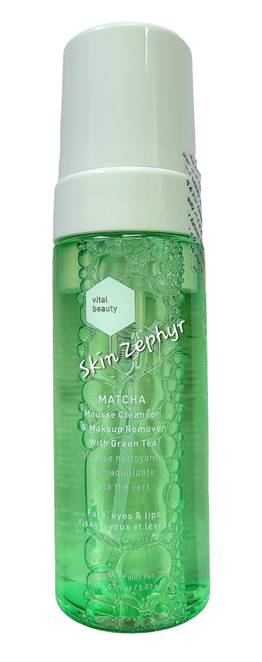 Vital Beauty Matcha Mousse Cleanser & Makeup Remover with Green Tea
