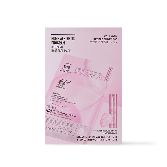 [VT Cosmetics] COLLAGEN Reedle Shot 100 2STEP Hydrogel Mask 4ea-Luxiface.com