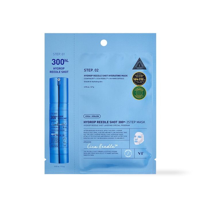 [VT Cosmetics] HYDROP Reedles Shot 300hL 2 STEP MASK-Luxiface.com