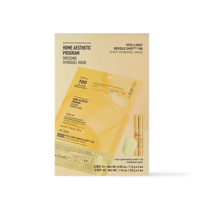 [VT Cosmetics] VITA-LIGHT Reedle Shot 100 2STEP Hydrogel Mask 4ea-Luxiface.com