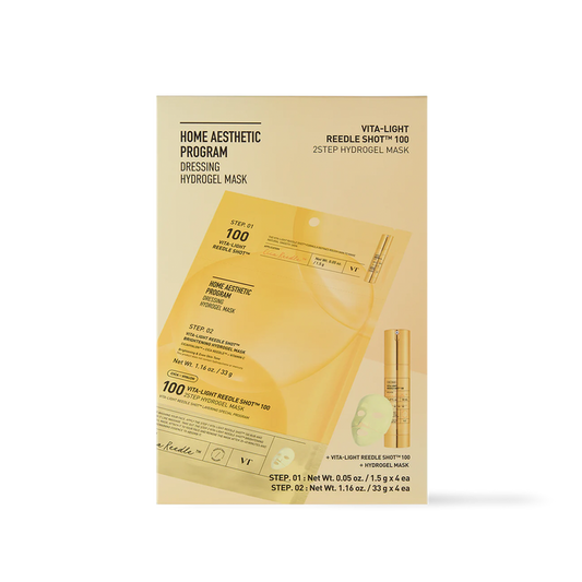 [VT Cosmetics] VITA-LIGHT Reedle Shot 100 2STEP Hydrogel Mask 4ea-Luxiface.com