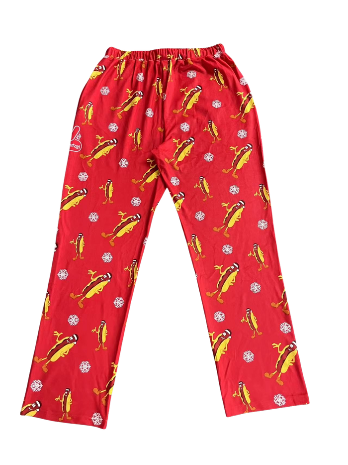 Wienerschnitzel Adult Unisex All Over Hot Dog Logo Lounge Wear Pajama Pants