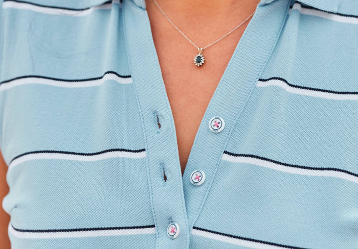 Wilford Striped Polo Dress - Light Sky