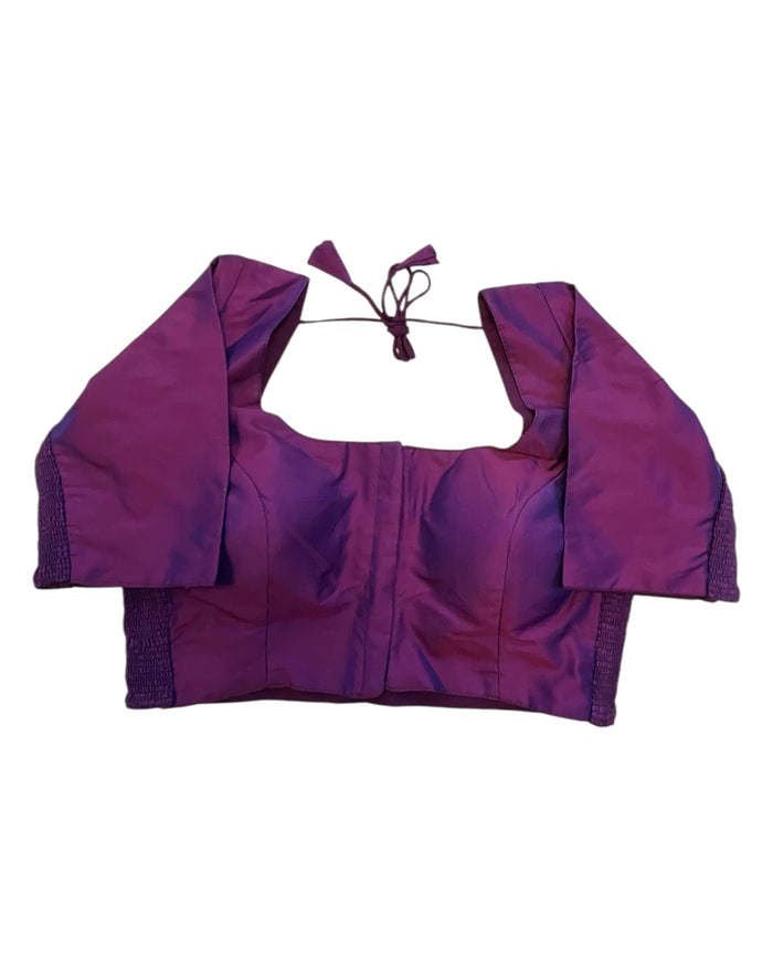 Wine - HYBRID Silky Saree blouse - With Elastic on both side for Great fit - Size 36",38", 40" S M L  - VAM1216 Ap