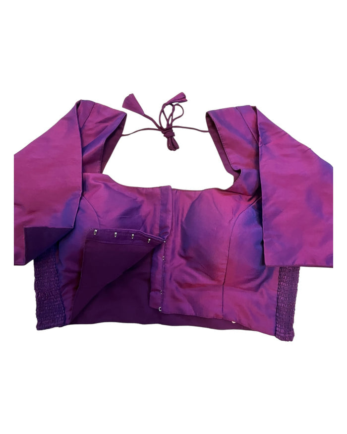 Wine - HYBRID Silky Saree blouse - With Elastic on both side for Great fit - Size 36",38", 40" S M L  - VAM1216 Ap