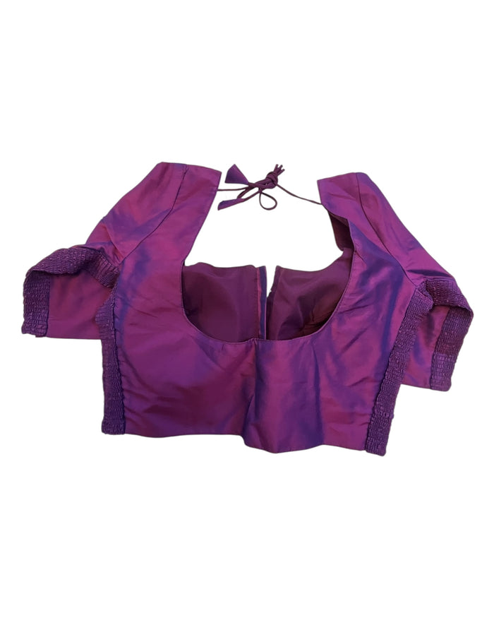 Wine - HYBRID Silky Saree blouse - With Elastic on both side for Great fit - Size 36",38", 40" S M L  - VAM1216 Ap