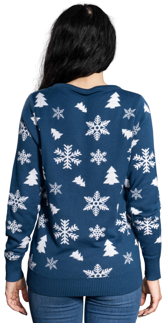 Women's Sequin Snowman Cool Ugly Christmas Sweater