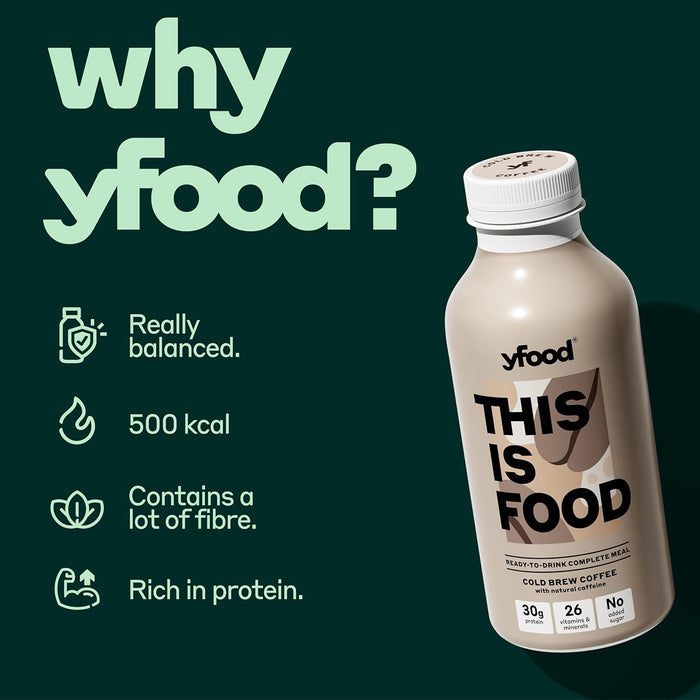 yfood Ready to Drink Complete Meal Cold Brew Coffee 500ml x 6