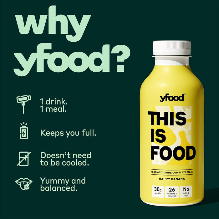 yfood Ready to Drink Complete Meal Happy Banana 500ml x 6