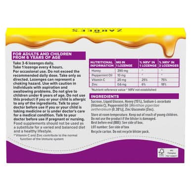 Zarbees Honey Lozenges 24 Pack