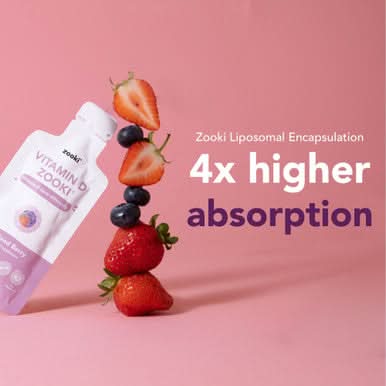Zooki Liposomal Vitamin D3 + K2 3,000iu Mixed Berry Flavour 10ml 14 Sachets