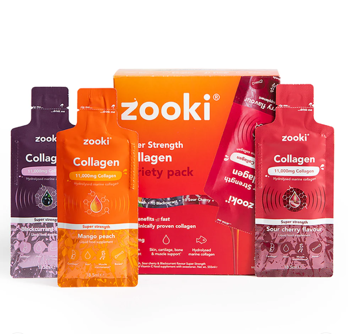 Zooki Super Strength Marine Collagen 11,000mg Variety Pack 15ml 30 Sachets